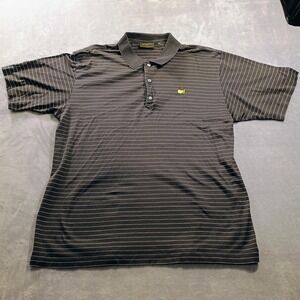 Masters Shirt Polo Mens XL Black Striped Golf Bobby Jones Collection Augusta